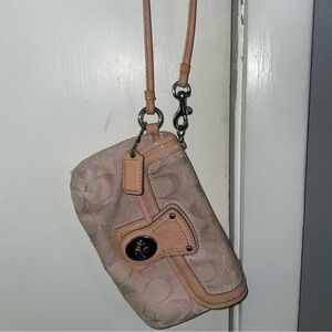 Coach Beige and Pink Signature Wristlet Reserved for Karen